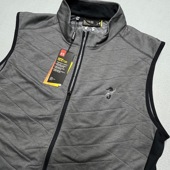 New Under Armour Cold GearReactor Vest Men's XXL Gray Black Lightweight Golf‎